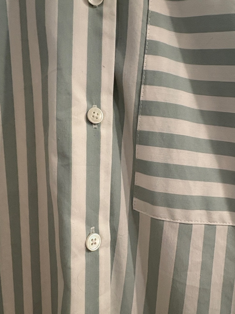 AYR:  The Deep End Shirt, Size M, Muted-Sagy Green Stripe - Picture 3 of 7